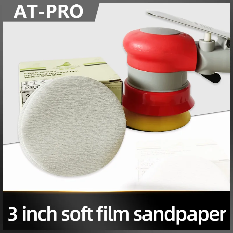 3 Inch 75mm  Soft Film Sanding Disc Sandpaper 1200 to 3000 Grits for Wet/Dry Automotive Paint Sanding