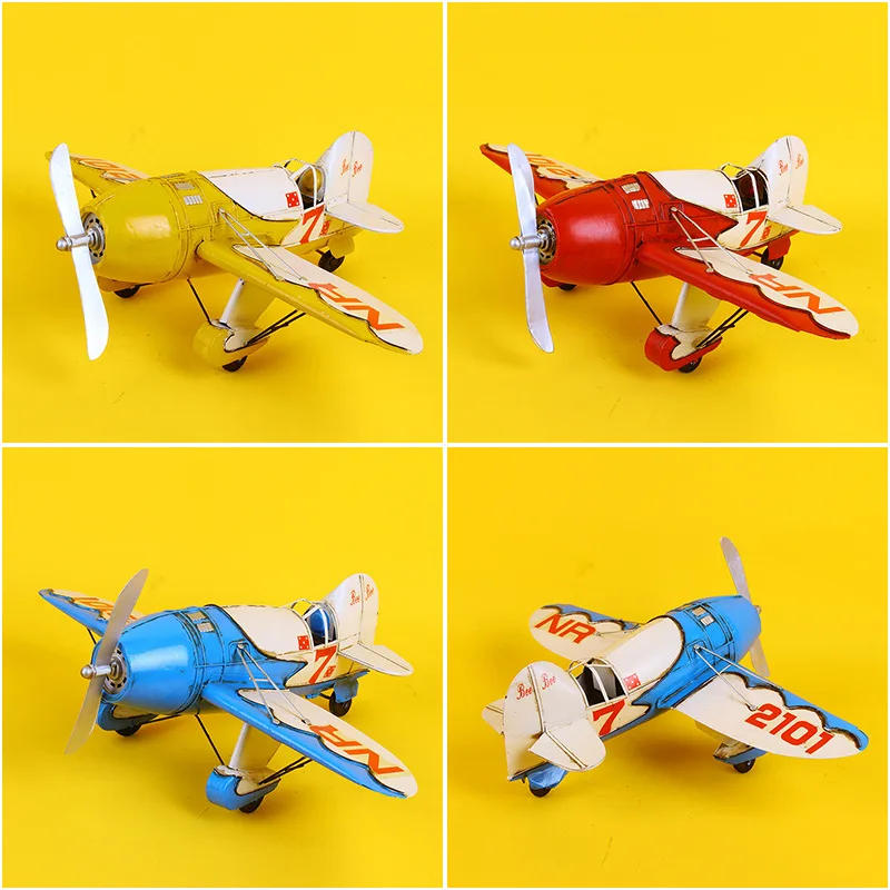 

Модель самолета в ретро стиле второй мировой войны, креативный металлический военный истребитель, пропеллер, модель самолета, игрушки для д...