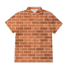 Мужская рубашка IFPD с 3D принтом, повседневная крутая блузка на пуговицах, с коротким рукавом, с рисунком красной кирпичной стены, модель размера плюс, европейский размер