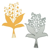 flower bunch lily of the valley pattern metal cutting dies for scrapbooking photo album thanking card decorating stencil