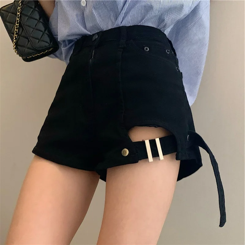 

Denim Shorts Women's Summer 2021 New High Waist Slimming Loose Design Niche A- line Hot Pants Ins Fashion