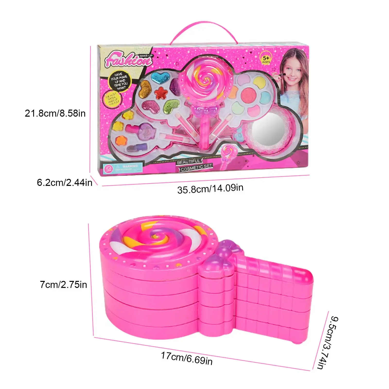 

Kids Simulation Cartoon Cute Shaped Makeup Kit Pretend Play Washable Make Up Gift Set For Girls Baby Cosmetics Toy Kit Gift