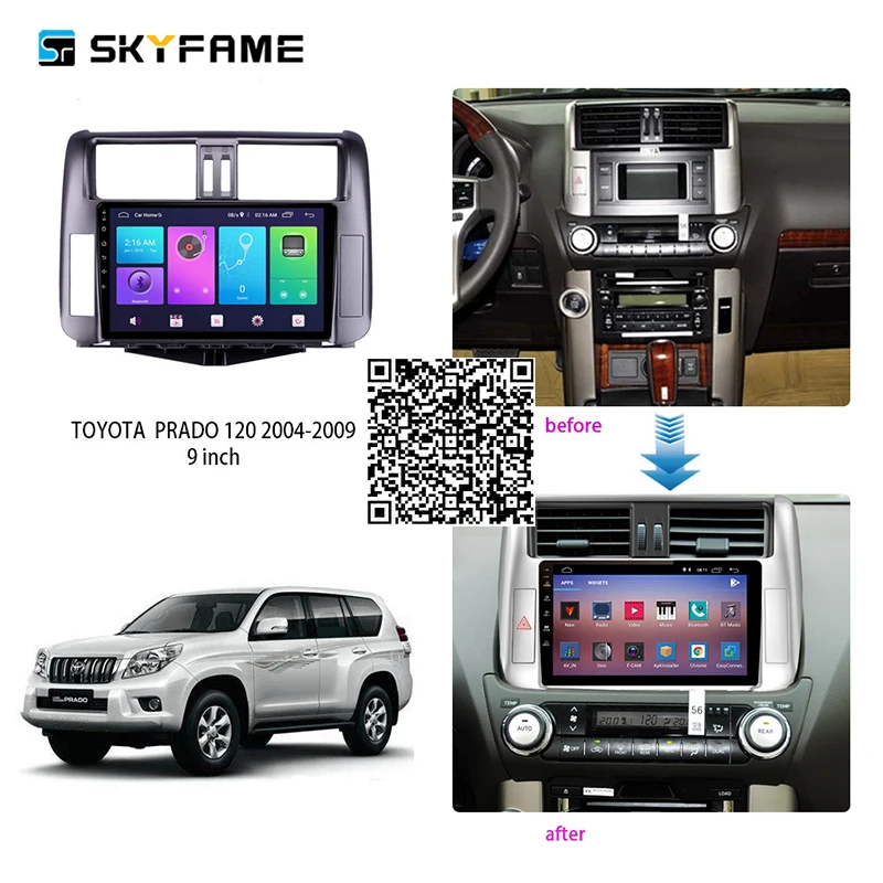 

SKYFAME 4+64G Car Radio Stereo For Toyota Prado LC150 2010-2013 Android Multimedia System GPS Navigation DVD Player