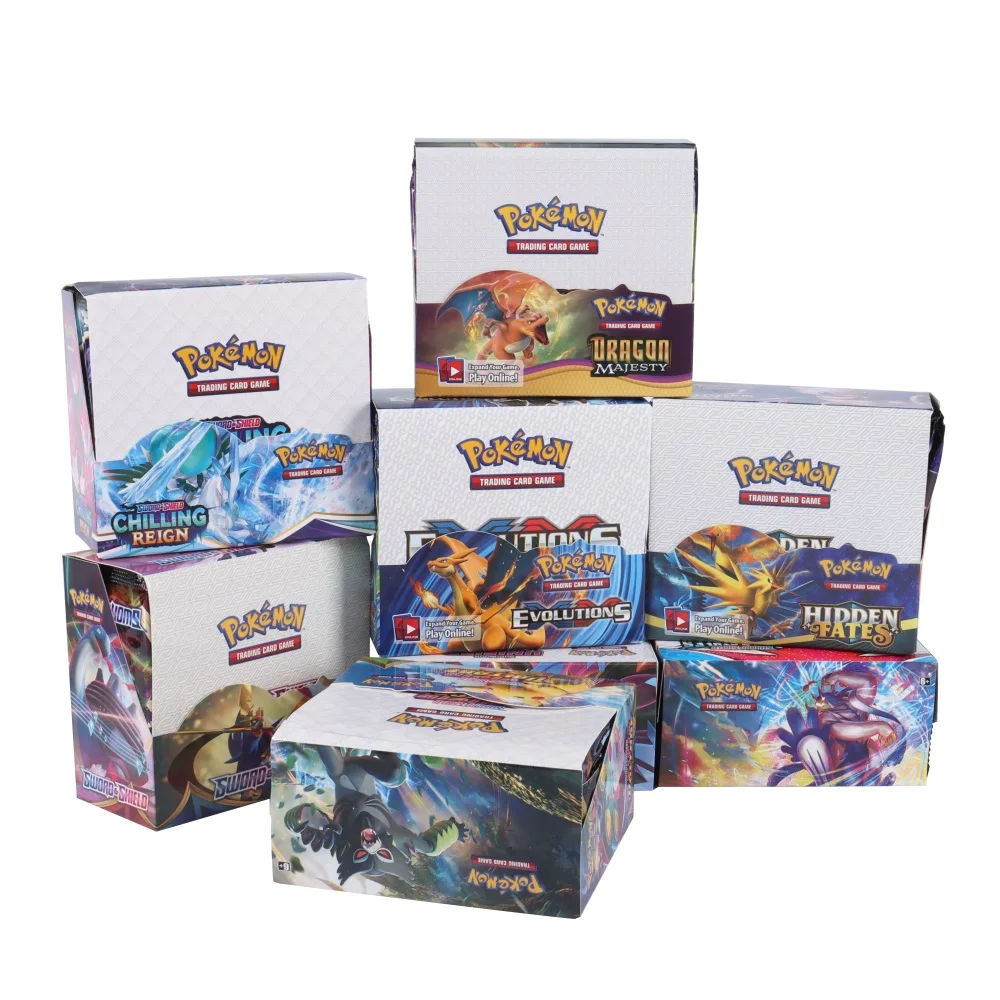 Juego de cartas coleccionables de Pokemon, Cartas coleccionables de sol y luna, Fates brillantes, evoluci&oacute;n, caja de refuerzo, 324 Uds.-0