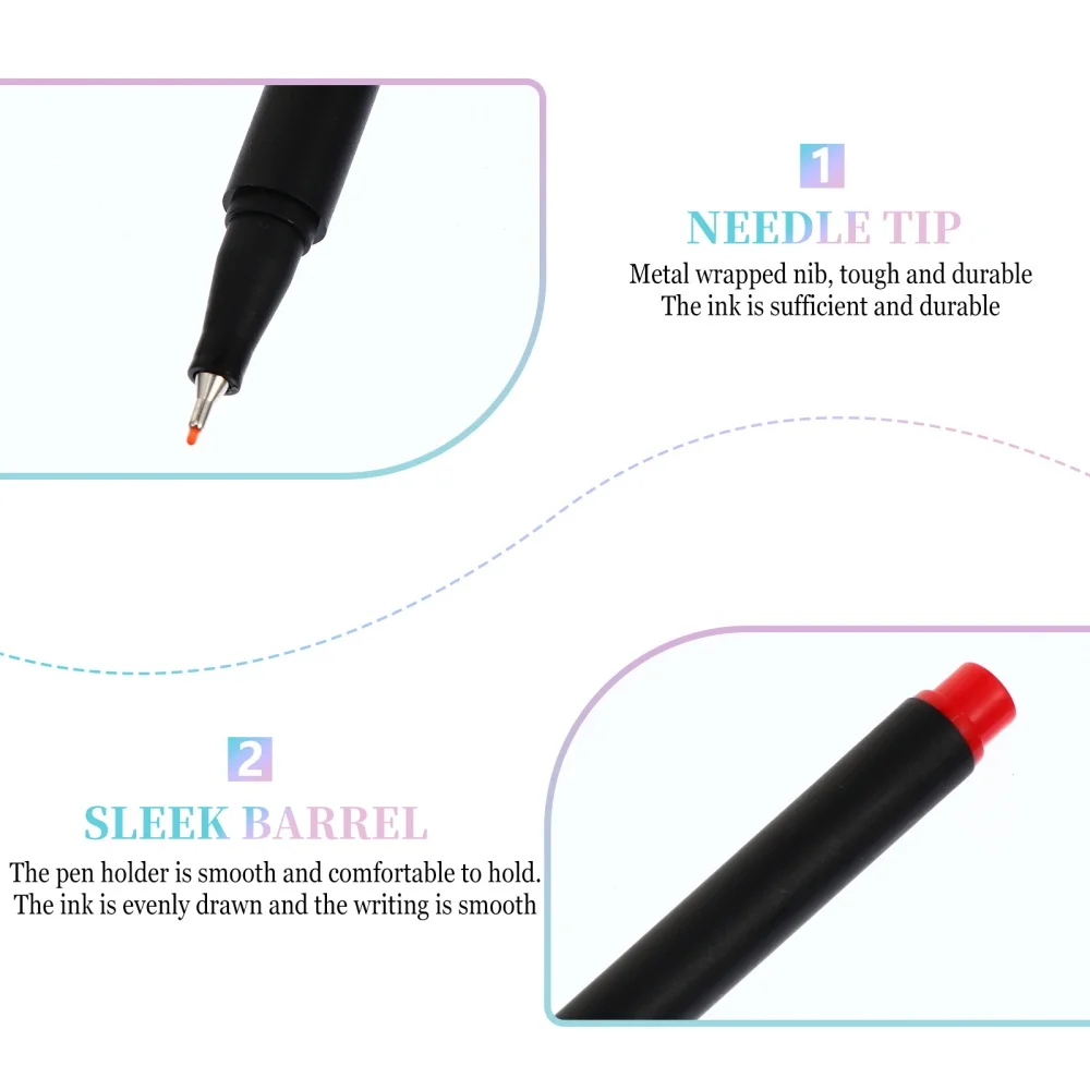 

60pcs Color Water-Based Line Drawing Pen Fine Point Liner Graffiti Fine Line Hook Pen
