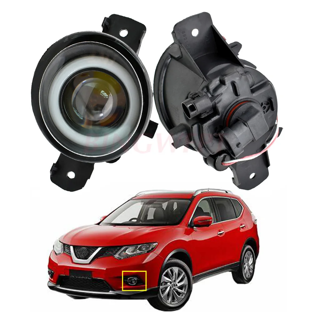 2PCS Car Styling LED Fog Lights Angel eye DRL 3000LM For Almera Qashqai X-Trail Primera Teana Altima Maxima Sentra 2001-2015 | Автомобили