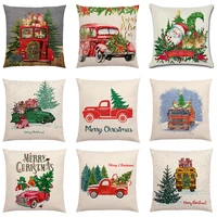 fahsion christmas elk santa cushion cover home sofa bed living room decor pillow case 4545 cm