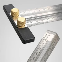 high precision scale 180 400mm t shaped hole ruler woodworking marking gauge stainless steel woodworking measuring ruler