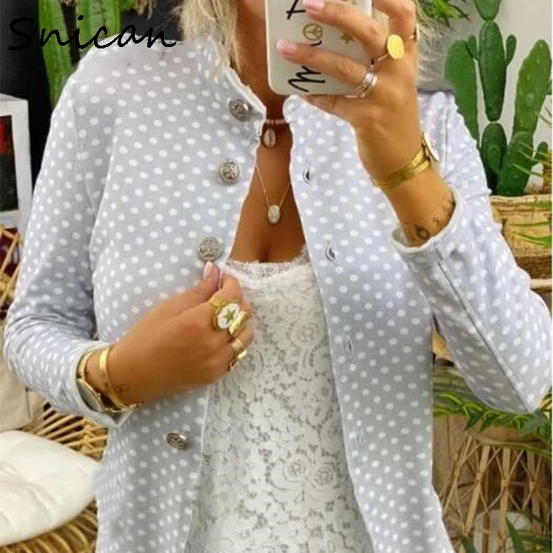 Женская куртка с принтом в горошек летние пальто длинным рукавом базовые куртки