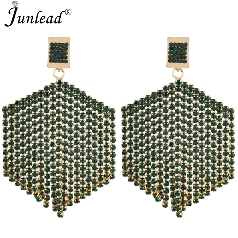 Необычные Роскошные блестящие висячие серьги ZA с кристаллами массивные