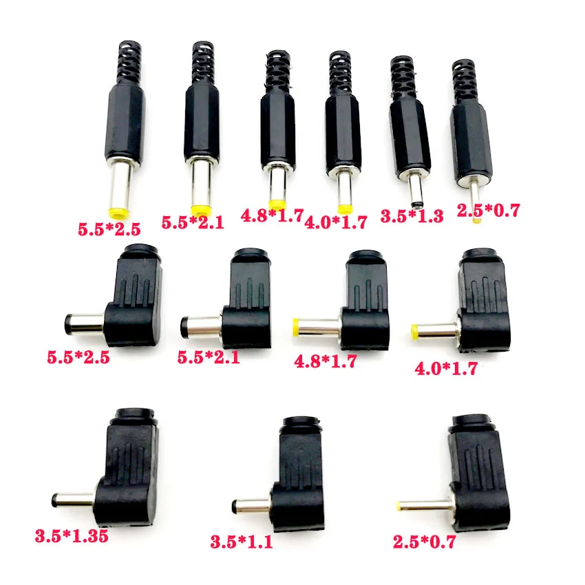 65 шт. 5 5x2 1 4 8x1 7 0x1 3 5x1 35 2 5x0 мм Мужской DC разъем питания 90 градусов 180