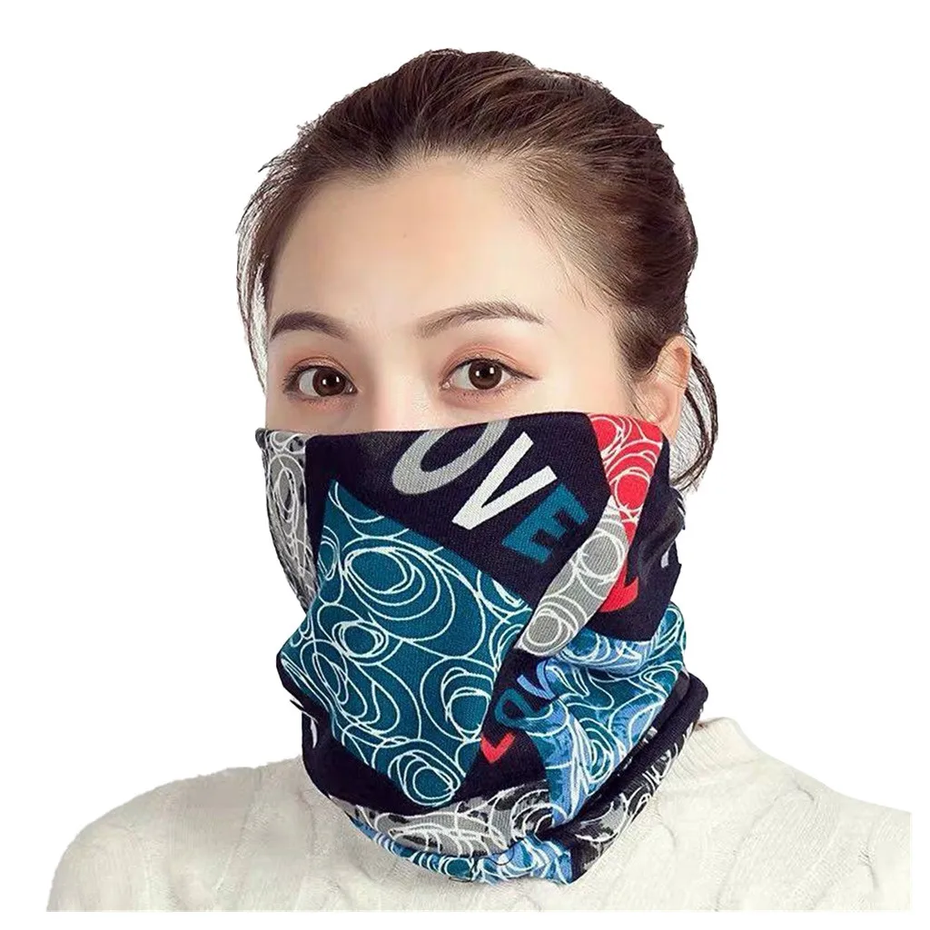 

For Women Men Bandana Neck Gaiter Tube Headwear Face Scarf Dustproof Motorcycle Facemask Windproof Scarf Face Cover A50
