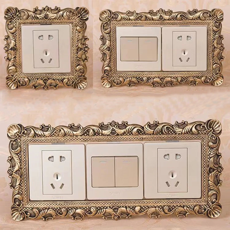 

Luxury Gold Resin Switch Protective Sleeve Gold Elephant Switch Decorative Sticker Creative Socket Lamp Switch Nordic Decor