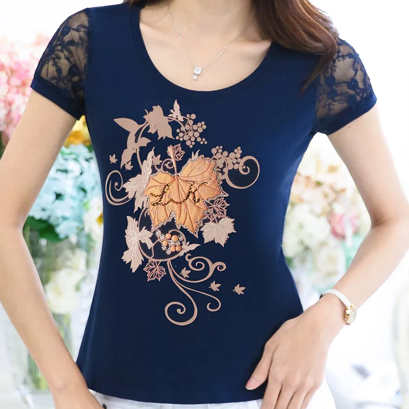 Футболка женская с принтом Стразы топ со стразами одежда для женщин лето