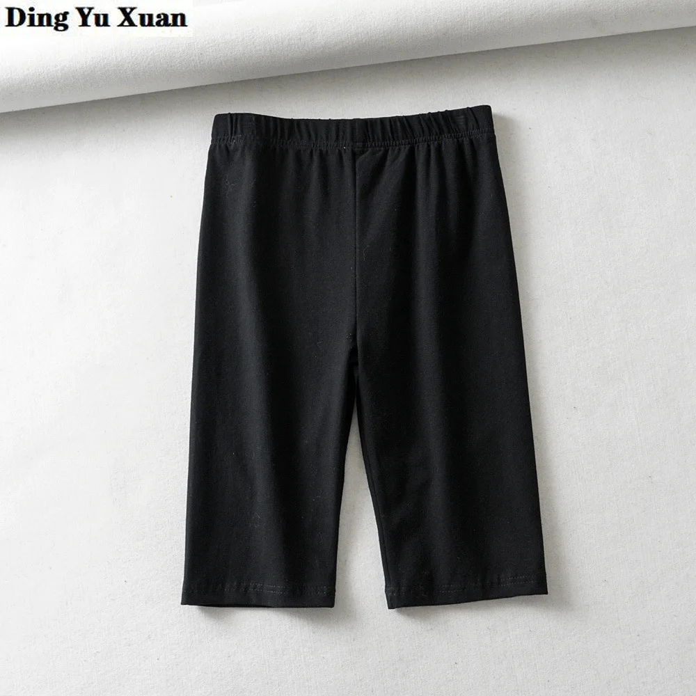 Womens Slim Biker Shorts Knee Length Legging Femme High Elastic Waist Fitness Leggings Shorts for Women Black White Khaki Grey