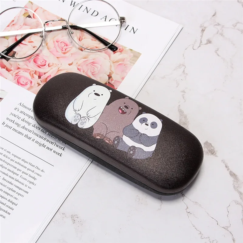 

Imixlot Newest Cute Cartoon Panda Black Bear Polar Bear Pattern Eyeglasses Box for Myopia Unisex Fashion Portable Glasses Case