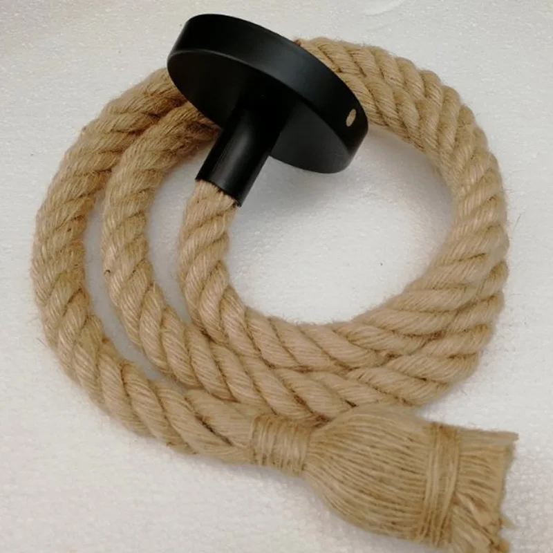 Винтажный Ретро подвесной светильник s из пеньковой веревки промышленный