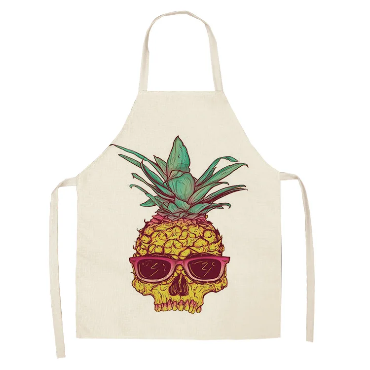 

Pineapple Pattern Cartoon Apron Sleeveless Anti Oil Cooking Women Apron Cleaning Accessories Kitchen Adult Bibs Aprons