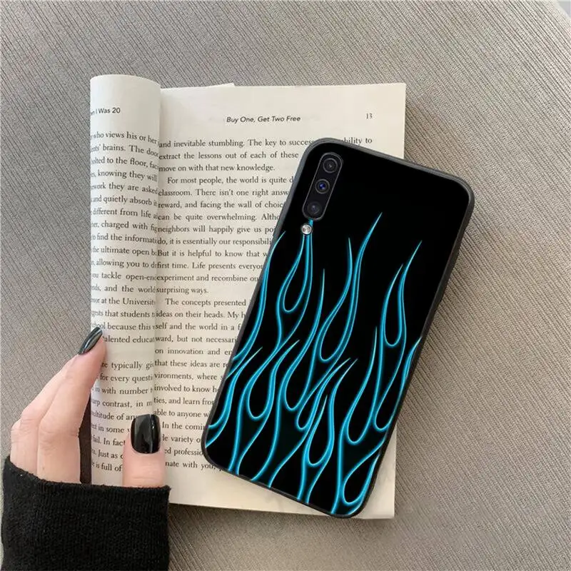 

Fashion Red Flames Fitted Phone Case For Samsung galaxy S 9 10 20 A 10 21 30 31 40 50 51 71 s note 20 j 4 2018 plus