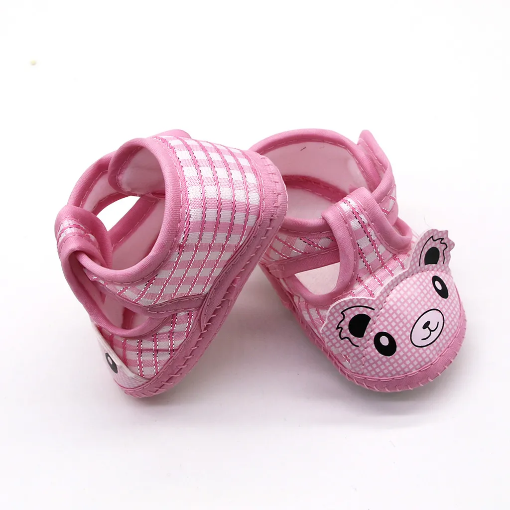Розовые Нескользящие Детские туфли на мягкой подошве для новорожденных обувь