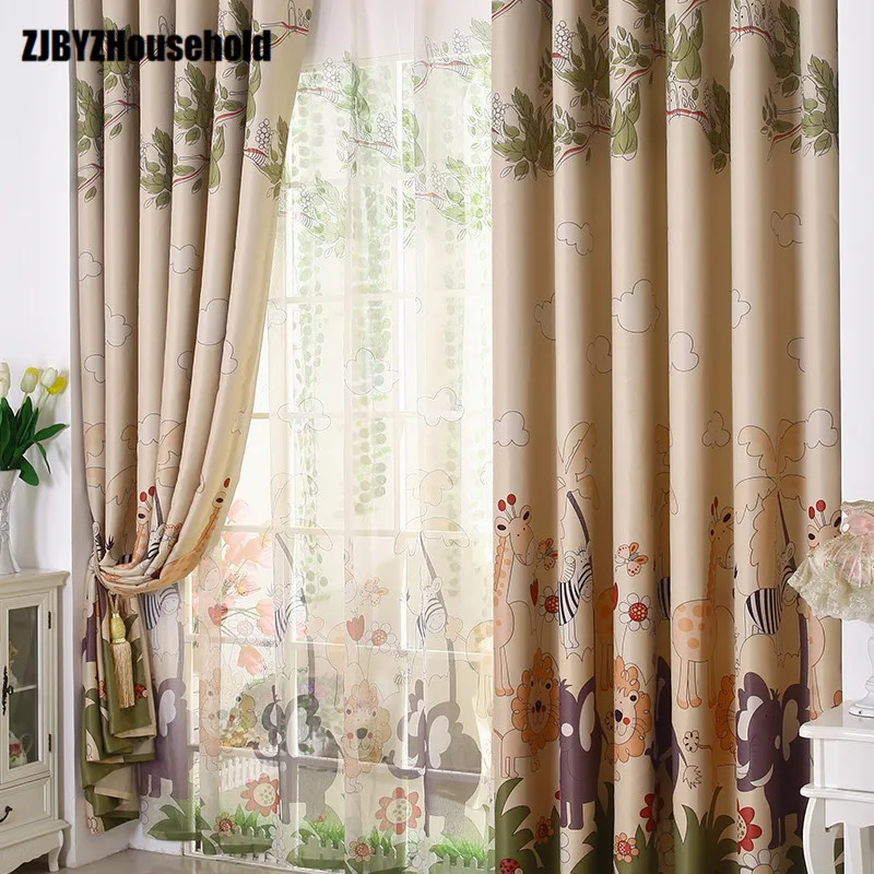 Шторы для гостиной столовой спальни детей мальчиков и девочек мультфильмы