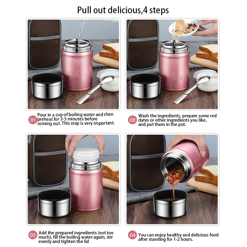 1000 мл Еда Термальность банку с вакуумной изоляцией из нержавеющей стали для супа