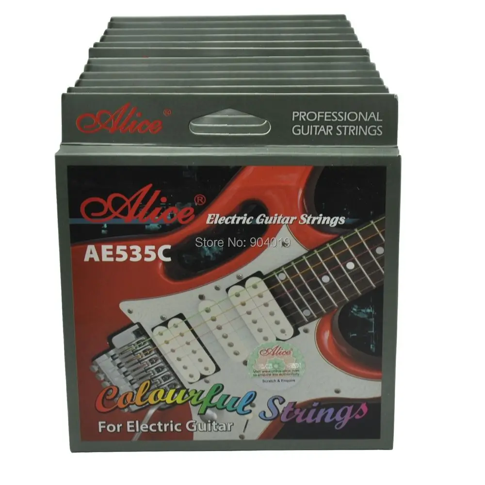 

12Sets Alice Colorful Electric Guitar Strings Hexagonal Core Coated Copper Alloy Wound AE535C 009 SL