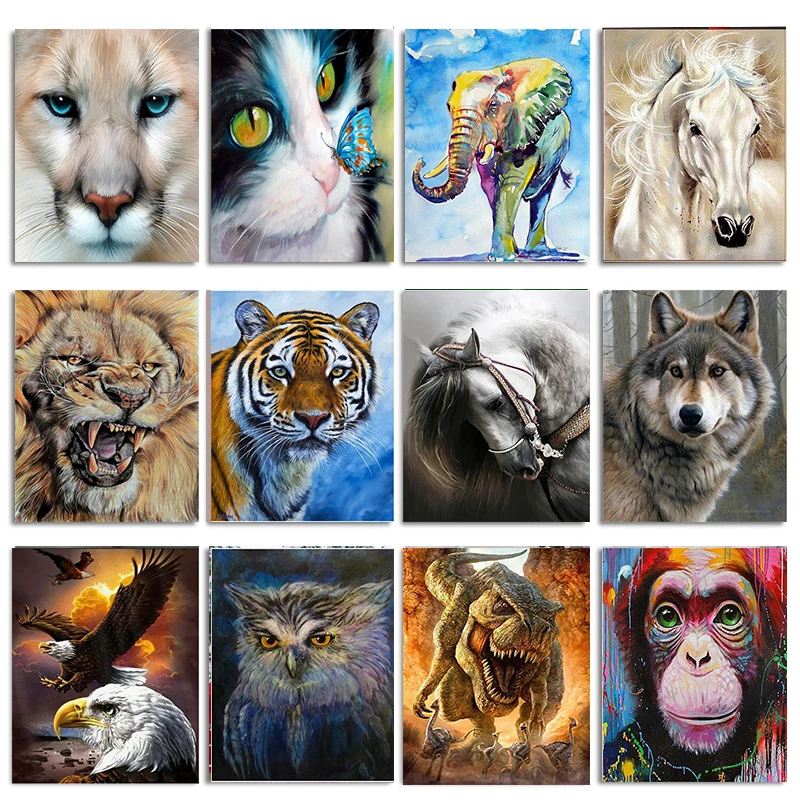 

5D Diamond Painting Full Square Animal Cat Diamond Mosaic Tiger Cross Stitch Rhinestone Painting Set Decoration Gift Handmade