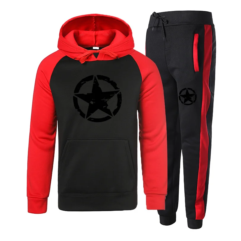 

2021 Spring And Autumn New Letter Printing Men's Casual Hooded Top + Pants Sports Two-Piece Suit Comfortable Large Size Sports S