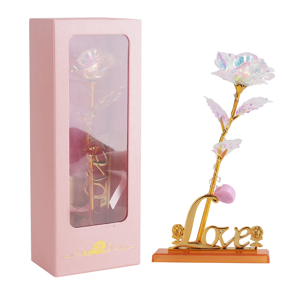 Valentine's Day Creative Gift Box Gift 24K Foiled Rose Gold Rose Eternal Love Wedding Decoration Home Decor