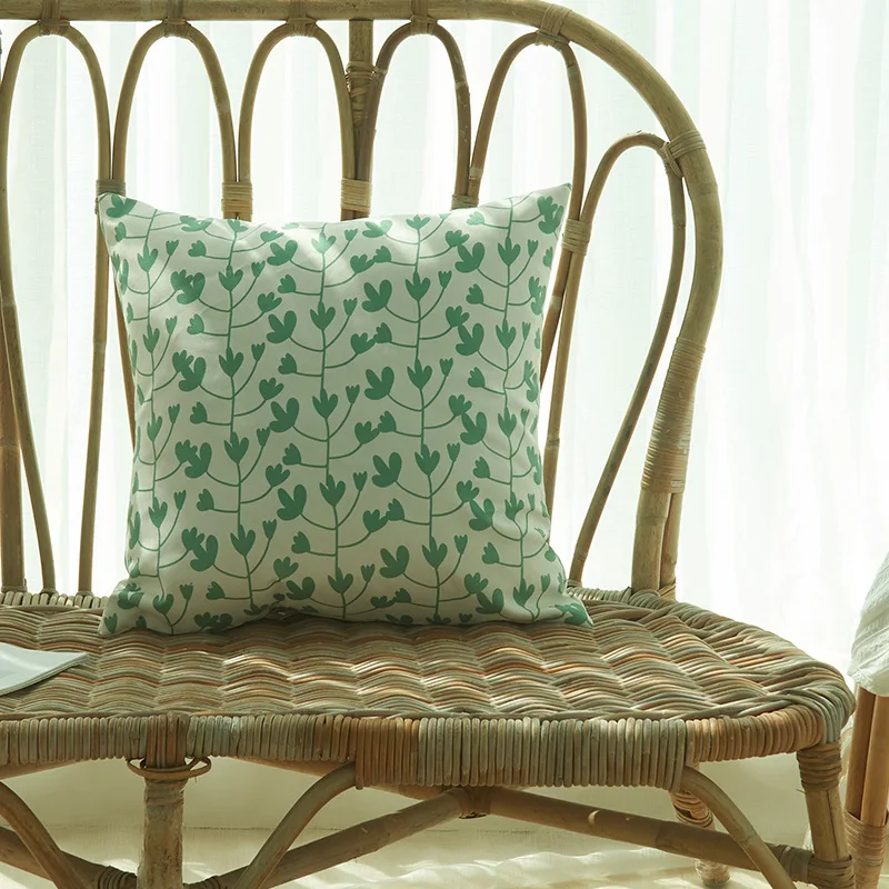 

Summer Green Leaf Cushion Cover Double-side Printing Waterproof Pillowcase Home Sofa Throw Pillows Decorative Pillow Covers