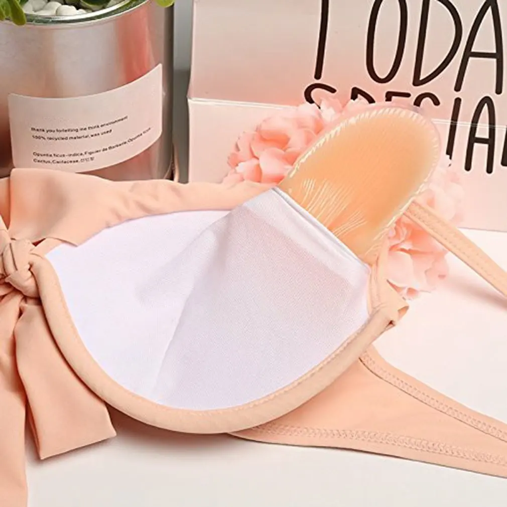 

1 Pair Silicone Triangle Bikini Swimsuit Bra Inserts Breast Enhancer Removeable Invisable Push Up Lift Bra Pads Ladies Lingerie
