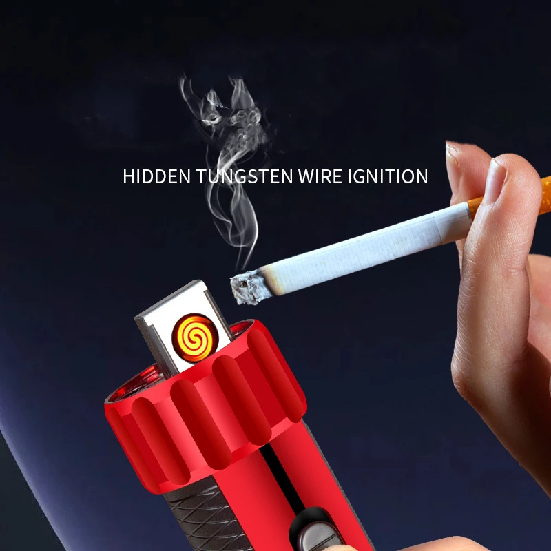 Multifunctional Portable Lighter Mobile Phone Charging Treasure Interesting Glare Flashlight Cigarette | Дом и сад