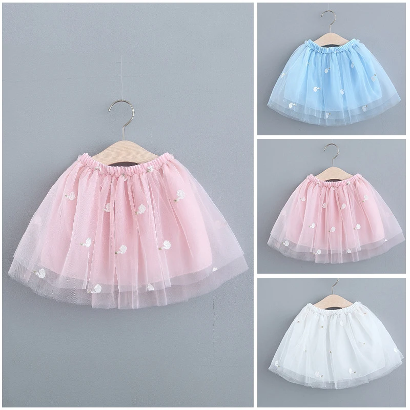 Юбка-пачка с вышивкой для маленьких девочек летняя фатиновая одежда малышей