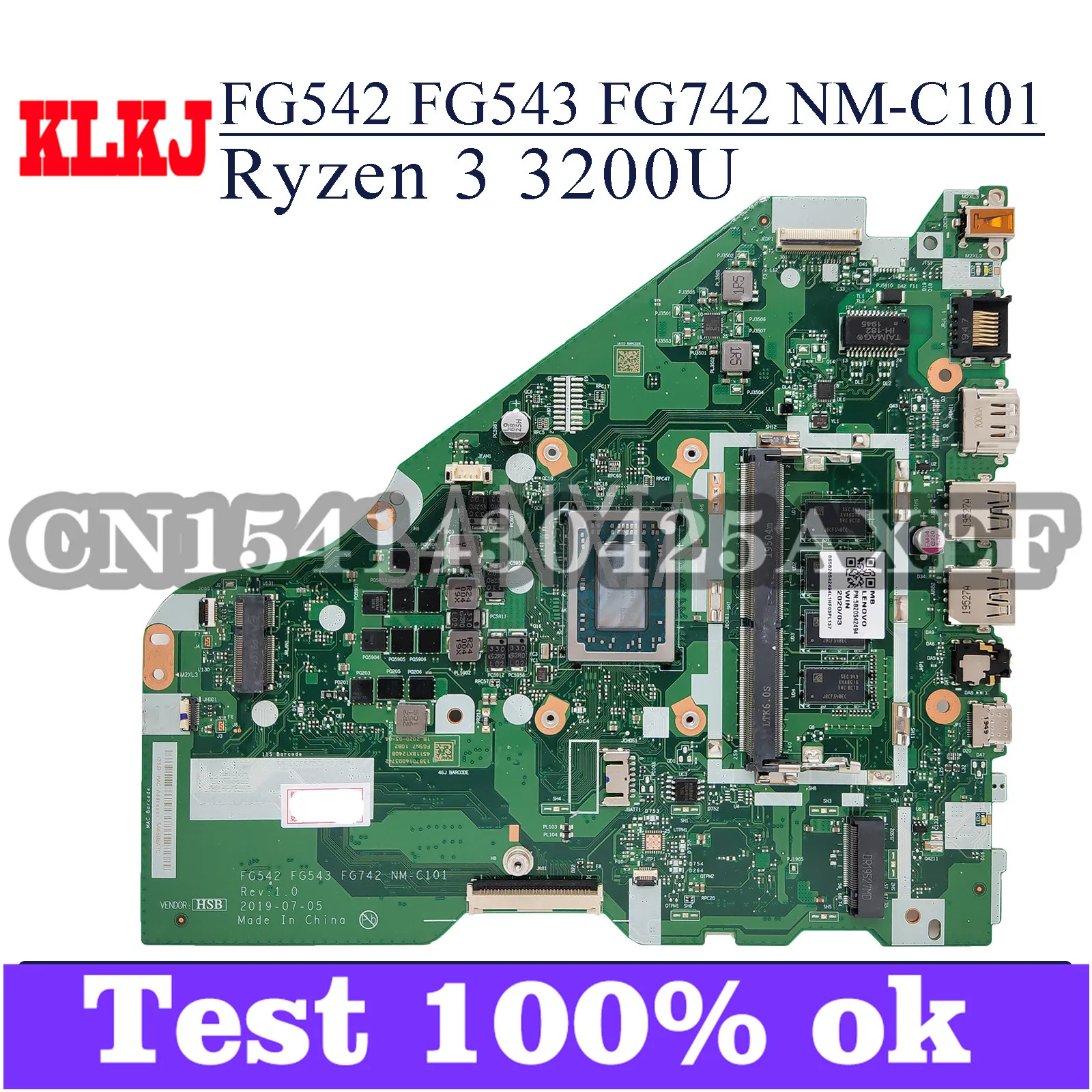 Verkaufen KLKJ NM-C101 Laptop Motherboard Für Lenovo Ideapad L340-15API Original Mainboard 4GB-RAM Ryzen 3 3200U (R3-3200U) CPU
