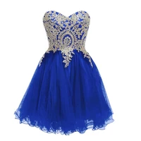 royal blue short prom party homecoming gown a line gold appliqued lace tulle black burgundy navy beads crystals cocktail dresses