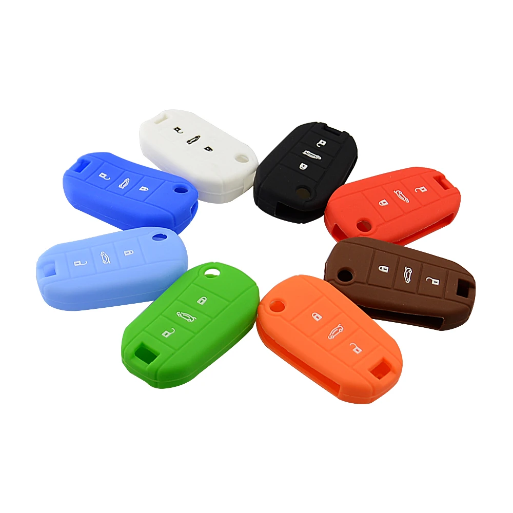 OkeyTech 3 кнопки силиконовый чехол для дистанционного ключа от машины крышка Peugeot 307