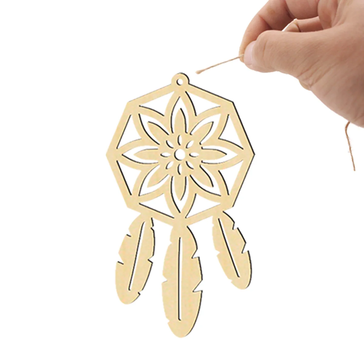 

10 шт. деревянный Ловцы снов Наборы и головной повязкой с пером, незаконченные деревянные двери для украшения ручной работы, поделки своими р...