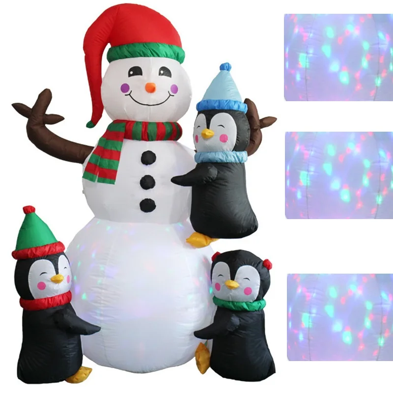 

Рождественское освещение, Рождественский надувной пингвин, здание, Снеговик светодиодный светодиодные огни, уличное и внутреннее празднич...