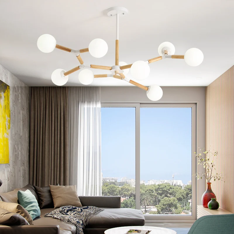 Современная Деревянная люстра в виде ветки подвесная итальянском стиле со