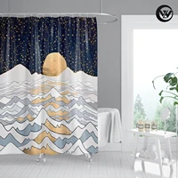 fancy bathroom curtain geometric mountain peaks gypsophila mildew resistant latest bathtub shower curtain liner kids