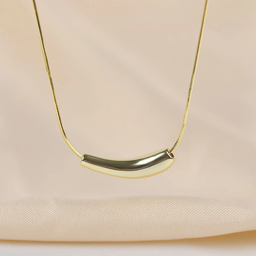

2021 New Niche French Simple Water Drop Peas Gold Clavicle Chain Necklace For Women Girls Party Jewelry Gifts
