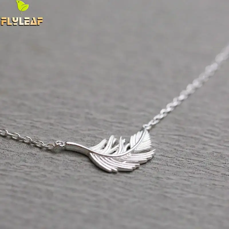 Ожерелье и подвеска Flyleaf из стерлингового серебра 925 пробы с простыми перьями для