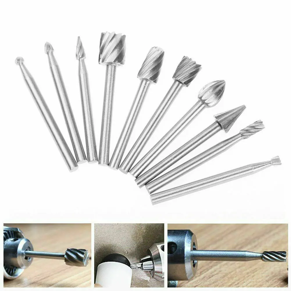 

20pcs Milling Files Multipurpose Drill Bits Durable Silver Accessories Carving Tools Woodworking Rotary Grinder Cutting Burr Set