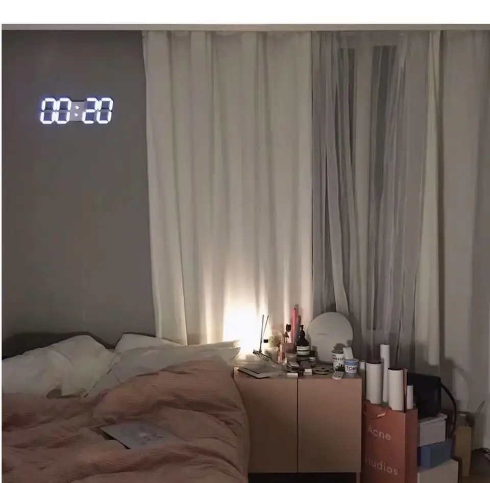 Цифровые часы светящиеся трехмерные светодиодный электронный будильник