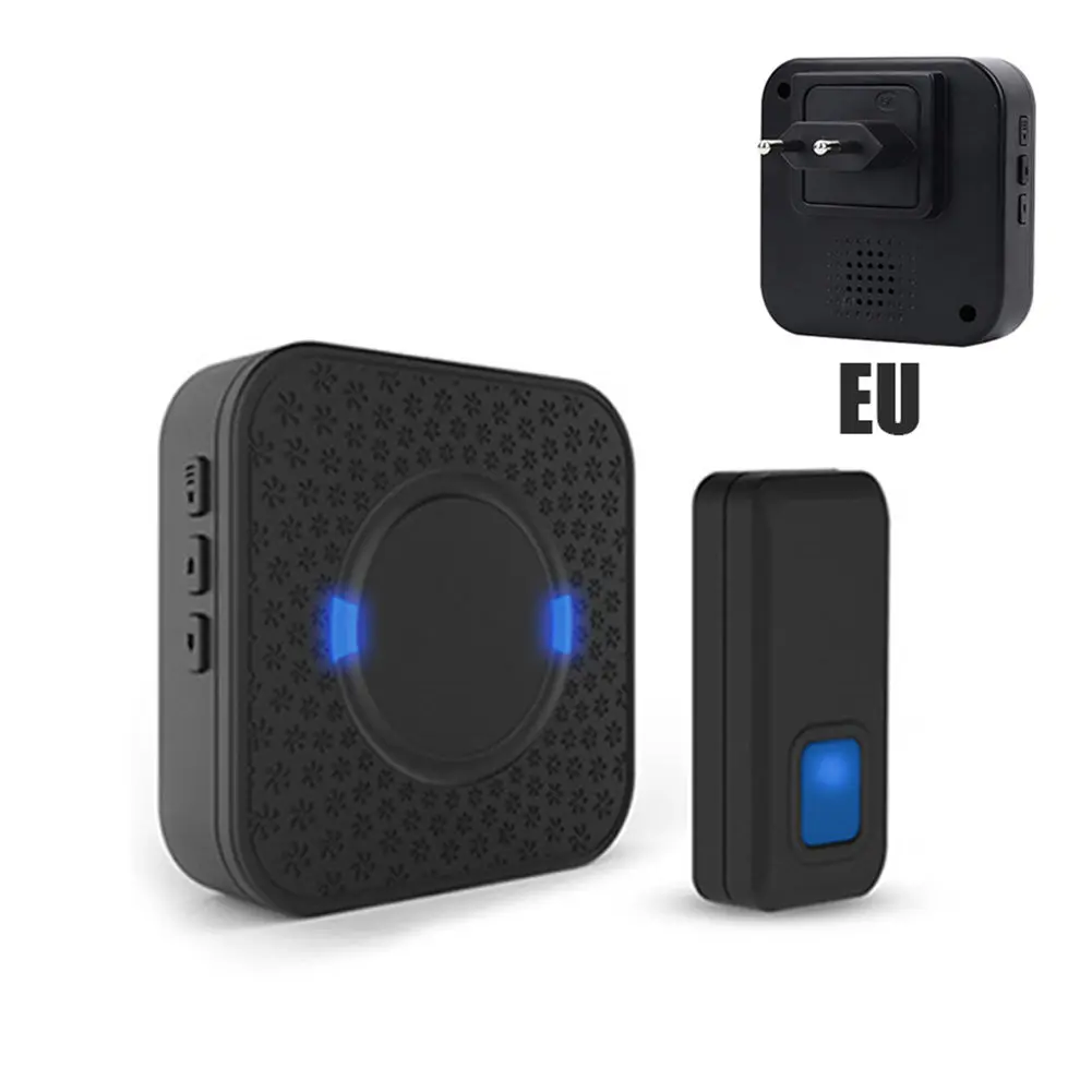 

Wireless Doorbell 300m Long Distance Waterproof 55 Chimes Volume Adjustable for Home AS99