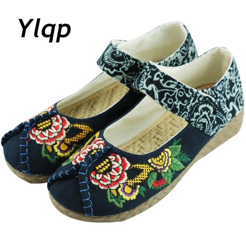 Туфли на плоской подошве с вышивкой в китайском национальном стиле|flats shoes|fashion