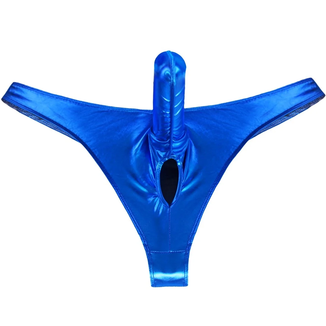 Мужское нижнее белье для геев с закрытым пенисом Трусы из лакированной кожи