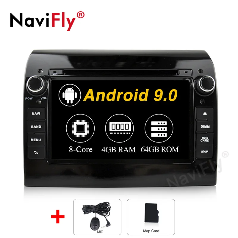 NaviFly Android 9,0 Восьмиядерный автомобильный DVD gps навигационный плеер для FIAT DUCATO автомобильный Радио стерео плеер с поддержкой Wi-Fi OBD DAB - Цвет: 64G model