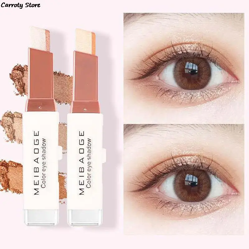 

Professional Double Color Gradient Velvet Shadow Stick Eye Makeup Waterproof Lasting Shimmer Metallic Eyeshadow Makeup